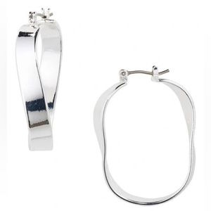 Madewell Twisty U-Hoop Earrings (Silver)